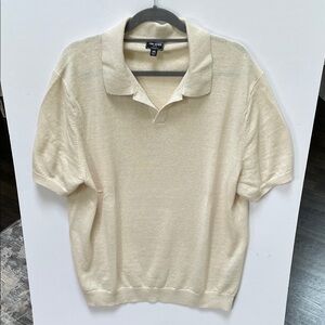 Todd Snyder Cream knit Polo Shirt
